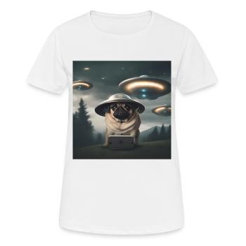 UFO - Frauen T-Shirt atmungsaktiv - Weiß - Vorne - AI Model Female 172 dark (172cm)