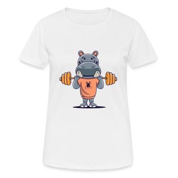 Hippo - Frauen T-Shirt atmungsaktiv - Weiß - Vorne - AI Model Female 172 dark (172cm)