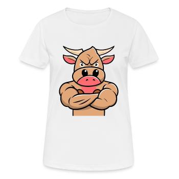 Stier - Frauen T-Shirt atmungsaktiv - Weiß - Vorne - AI Model Female 172 dark (172cm)