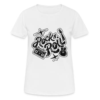Rock And Roll - Frauen T-Shirt atmungsaktiv - Weiß - Vorne - AI Model Female 172 dark (172cm)