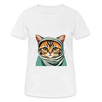 Hijab - Frauen T-Shirt atmungsaktiv - Weiß - Vorne - AI Model Female 172 dark (172cm)