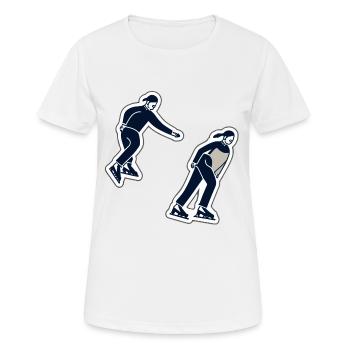 Eislaufen - Frauen T-Shirt atmungsaktiv - Weiß - Vorne - AI Model Female 172 dark (172cm)