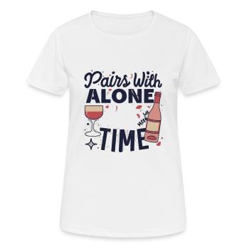 Wein Weinflasche Rotwein Weißwein Geschenk - Frauen T-Shirt atmungsaktiv - Weiß - Vorne - AI Model Female 172 dark (172cm)