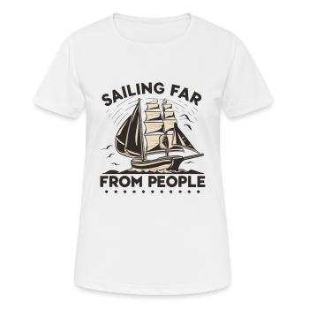 Segeln - Frauen T-Shirt atmungsaktiv - Weiß - Vorne - AI Model Female 172 dark (172cm)