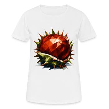 Polygon Kastanie: Herbstlicher Laubbaum in - Frauen T-Shirt atmungsaktiv - Weiß - Vorne - AI Model Female 172 dark (172cm)