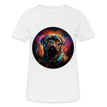 Mops farbenfroh - Frauen T-Shirt atmungsaktiv - Weiß - Vorne - AI Model Female 172 dark (172cm)