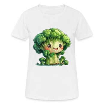 Légumes brocolis - T-shirt respirant Femme - blanc - Devant - AI Model Female 172 dark (172cm)