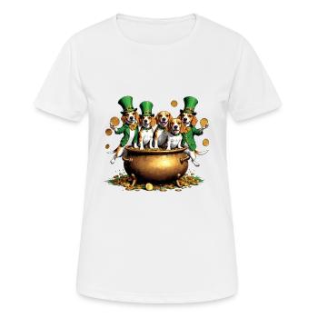 Fête de la Saint-Patrick Beagle I Célébration irlandaise - T-shirt respirant Femme - blanc - Devant - AI Model Female 172 dark (172cm)