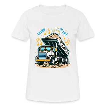 Camion à benne basculante avec rythme musical - T-shirt respirant Femme - blanc - Devant - AI Model Female 172 dark (172cm)