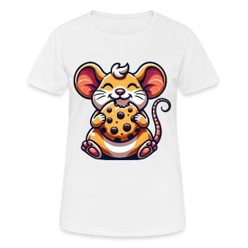 Süße Maus Keks Nachtisch Cartoon - Frauen T-Shirt atmungsaktiv - Weiß - Vorne - AI Model Female 172 dark (172cm)