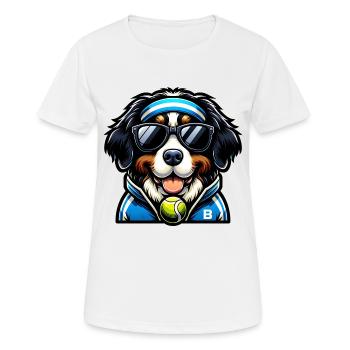 Bernhardiner Tennis Spieler Hund Ball Racket - Frauen T-Shirt atmungsaktiv - Weiß - Vorne - AI Model Female 172 dark (172cm)