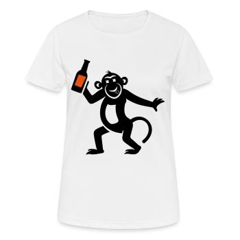 Affe Bier Witzig - Frauen T-Shirt atmungsaktiv - Weiß - Vorne - AI Model Female 172 dark (172cm)