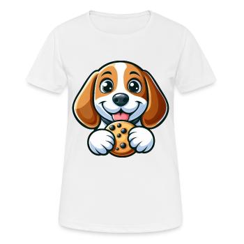 Cute Beagle Dog Sweet Cookies Dessert - Women's Breathable T-Shirt - white - Front - AI Model Female 172 dark (172cm)