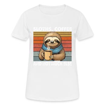 Drôle de paresseux avec tasse à café Vintage Retro - T-shirt respirant Femme - blanc - Devant - AI Model Female 172 dark (172cm)