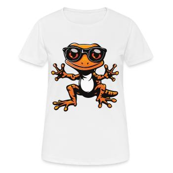 Echse Gecko - Frauen T-Shirt atmungsaktiv - Weiß - Vorne - AI Model Female 172 dark (172cm)