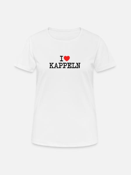I love Kappeln - Frauen T-Shirt atmungsaktiv - Weiß