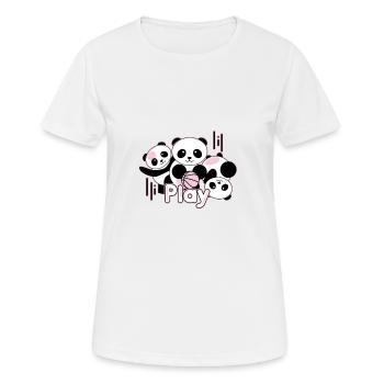jouer à Panda - T-shirt respirant Femme - blanc - Devant - AI Model Female 172 dark (172cm)