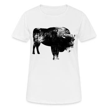 Rind Kuh - Frauen T-Shirt atmungsaktiv - Weiß - Vorne - AI Model Female 172 dark (172cm)