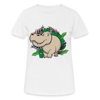 Jungle Hippo, king of the jungle - Women's Breathable T-Shirt - white - Front - AI Model Female 172 dark (172cm)