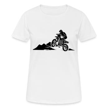 Motorbike motorcyclist - Women's Breathable T-Shirt - white - Front - AI Model Female 172 dark (172cm)