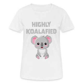 Hochgradig koalafiziert - Frauen T-Shirt atmungsaktiv - Weiß - Vorne - AI Model Female 172 dark (172cm)