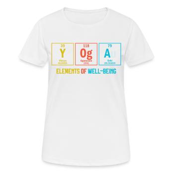 Yoga Die Elemente des Wohlbefindens Periodensystem - Frauen T-Shirt atmungsaktiv - Weiß - Vorne - AI Model Female 172 dark (172cm)