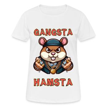 Gangsta Hamsta - Frauen T-Shirt atmungsaktiv - Weiß - Vorne - AI Model Female 172 dark (172cm)