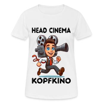 Head Cinema - deutsche Redewendung - Frauen T-Shirt atmungsaktiv - Weiß - Vorne - AI Model Female 172 dark (172cm)