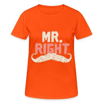 Mr. Right - Women's Breathable T-Shirt - neon orange - Front - AI Model Female 172 dark (172cm)