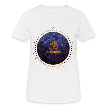 Hinduismus Om Symbol Gold Lila - Frauen T-Shirt atmungsaktiv - Weiß - Vorne - AI Model Female 172 dark (172cm)
