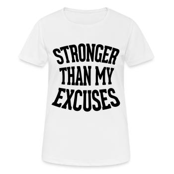 Strong - Frauen T-Shirt atmungsaktiv - Weiß - Vorne - AI Model Female 172 dark (172cm)