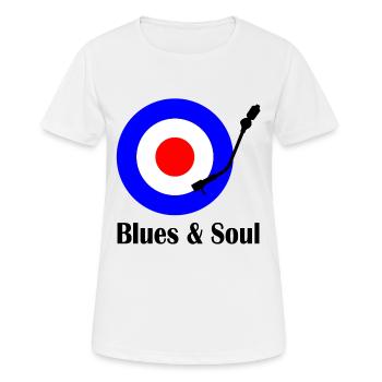 Blues und Soul Englischer Musik Plattenspieler - Frauen T-Shirt atmungsaktiv - Weiß - Vorne - AI Model Female 172 dark (172cm)