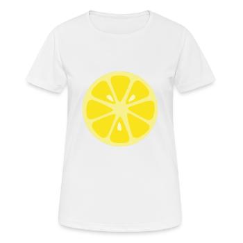 Zitrone - Frauen T-Shirt atmungsaktiv - Weiß - Vorne - AI Model Female 172 dark (172cm)