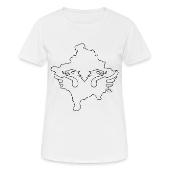kosovo - noir albanais - T-shirt respirant Femme - blanc - Devant - AI Model Female 172 dark (172cm)