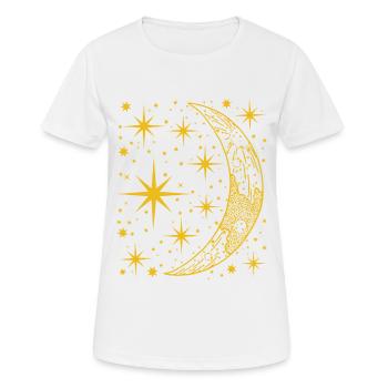 Croissant de lune. Ciel nocturne - T-shirt respirant Femme - blanc - Devant - AI Model Female 172 dark (172cm)