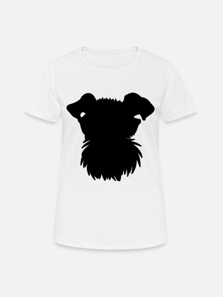 Cooler Schnauzer mit Sonnenbrille - Frauen T-Shirt atmungsaktiv - Weiß