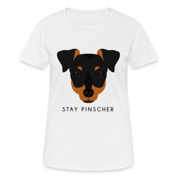 Pinscher - Noir - T-shirt respirant Femme - blanc - Devant - AI Model Female 172 dark (172cm)