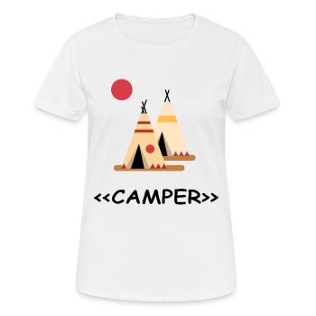 camping bivouac outdoor camping - Women's Breathable T-Shirt - white - Front - AI Model Female 172 dark (172cm)