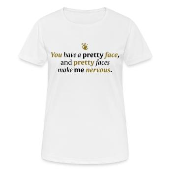 Tu as un joli visage - T-shirt respirant Femme - blanc - Devant - AI Model Female 172 dark (172cm)