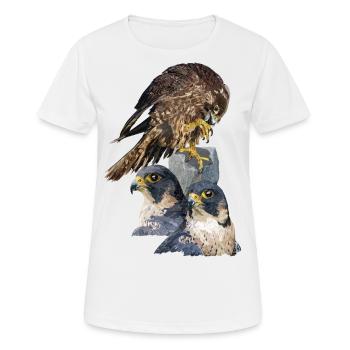 Faucon pèlerin - T-shirt respirant Femme - blanc - Devant - AI Model Female 172 dark (172cm)