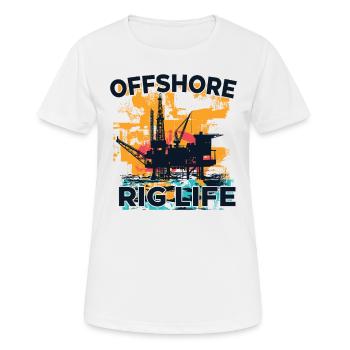 Offshore Rig Life - Frauen T-Shirt atmungsaktiv - Weiß - Vorne - AI Model Female 172 dark (172cm)