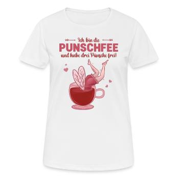 Ich bin die Punschfee Glühwein Weihnachten - Frauen T-Shirt atmungsaktiv - Weiß - Vorne - AI Model Female 172 dark (172cm)