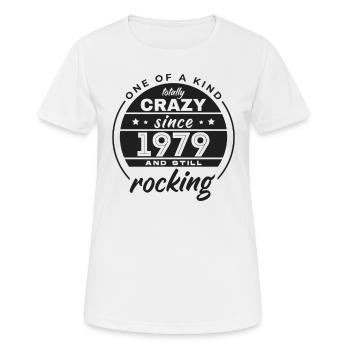 Unique en son genre totalement fou depuis 1979 Rocking - T-shirt respirant Femme - blanc - Devant - AI Model Female 172 dark (172cm)