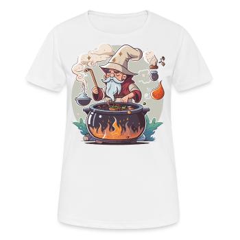 Mystischer Koch - Frauen T-Shirt atmungsaktiv - Weiß - Vorne - AI Model Female 172 dark (172cm)
