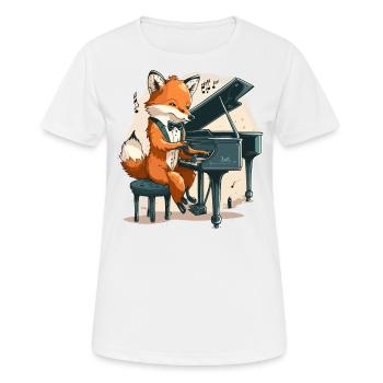 Renard musical - T-shirt respirant Femme - blanc - Devant - AI Model Female 172 dark (172cm)