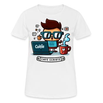 Befeuern Sie Ihr Programmieren mit Koffein! - Frauen T-Shirt atmungsaktiv - Weiß - Vorne - AI Model Female 172 dark (172cm)