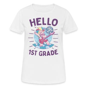 Hello 1st Grade - Hello First Grade Rocks - Frauen T-Shirt atmungsaktiv - Weiß - Vorne - AI Model Female 172 dark (172cm)