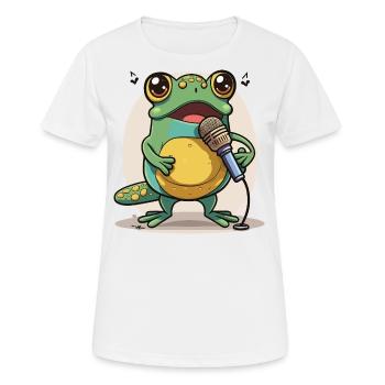 Grenouilles Mélodie - T-shirt respirant Femme - blanc - Devant - AI Model Female 172 dark (172cm)