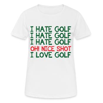 Golf Caddy Golfplatz Putter Birdie Geschenk Tee - Frauen T-Shirt atmungsaktiv - Weiß - Vorne - AI Model Female 172 dark (172cm)