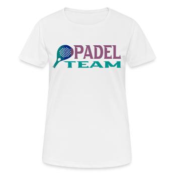 Padel Mannschaft - Frauen T-Shirt atmungsaktiv - Weiß - Vorne - AI Model Female 172 dark (172cm)